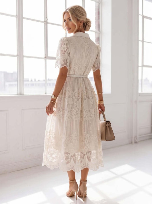Pedra lace dress beige - W53846