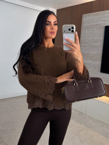 Yussa lace sweat choko - 7136