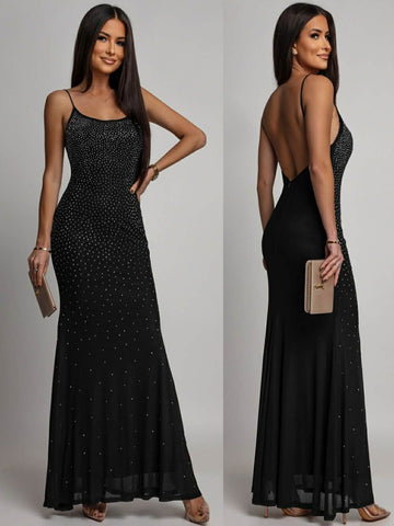 Kammie rhinestone dress Black