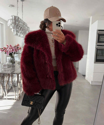 Alaska fluffy jacket bordeaux - F5627