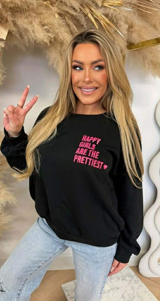 Happys sweat Black  - 7037HA