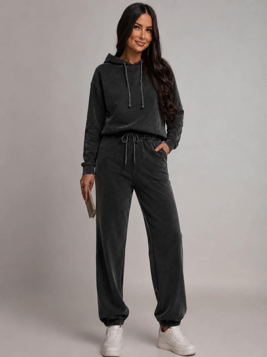PCCHILLI LS HOODIE NOOS BC BLACK WASH