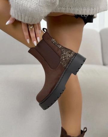 Surria glitter boots Brown - HB318