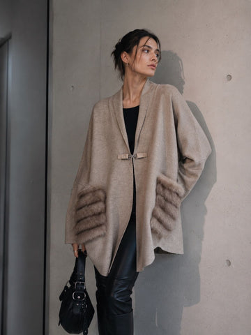 Candance knit taupe  - 93032