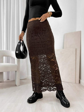 Krystal skirt choko- 6557