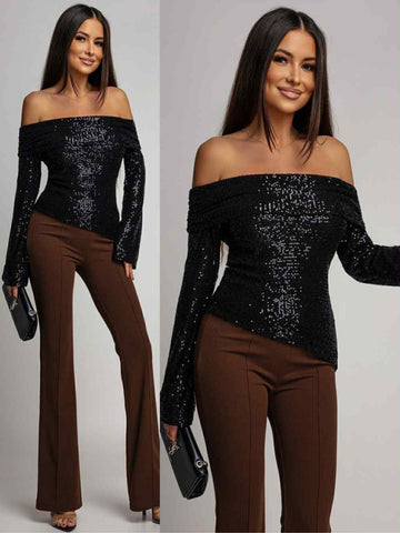 Malia top black - PS9336