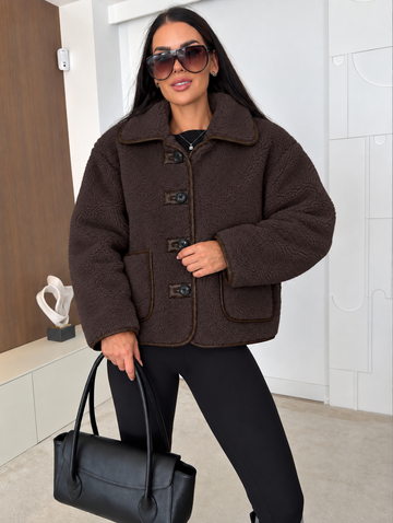 JDYNOELLA TEDDY JACKET OTW NOOS  Chocolate Torte