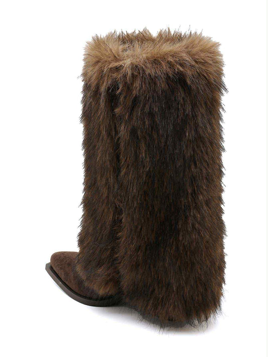 Angele fur boots brown  - 2508