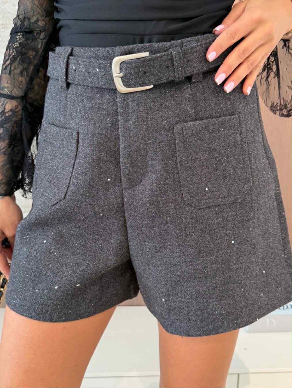 Gorenja glitter shorts grey - W46198