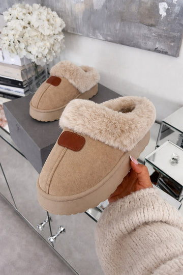 Reagan slippers beige  12345 556