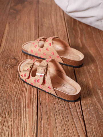 Alola Heart slippers Camel
