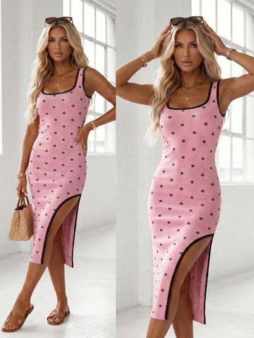 Envyy dot dress rosa -