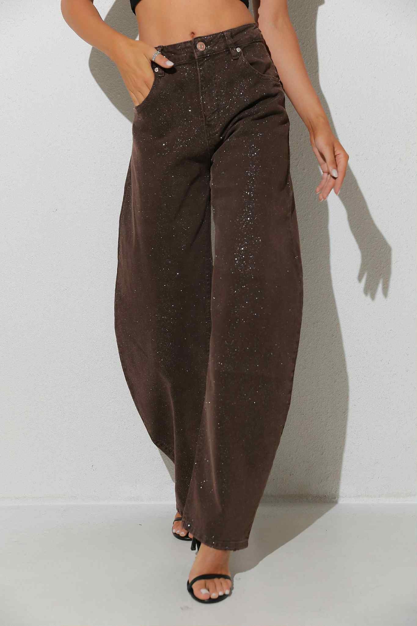 Catlina Premium diamond jeans choko - A3830-A