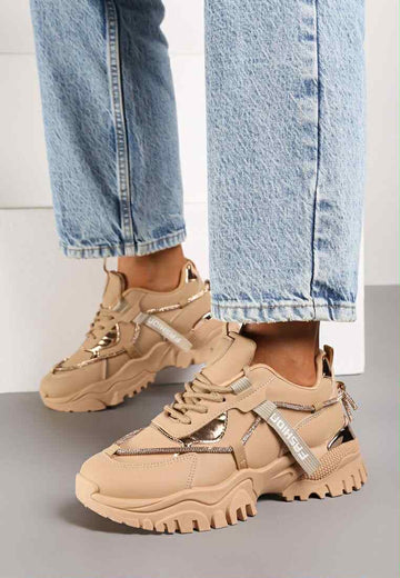 Farrah fashion sneakers camel 12345