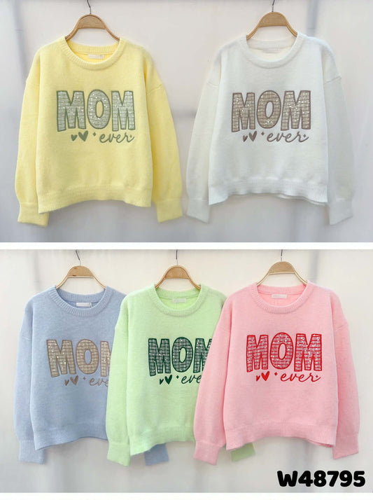 Mom sweat ecru  - W78495