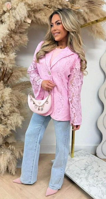 Sierra lace blazer pink - 5196