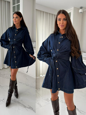 Koya denim dress Dark blue - YX1163