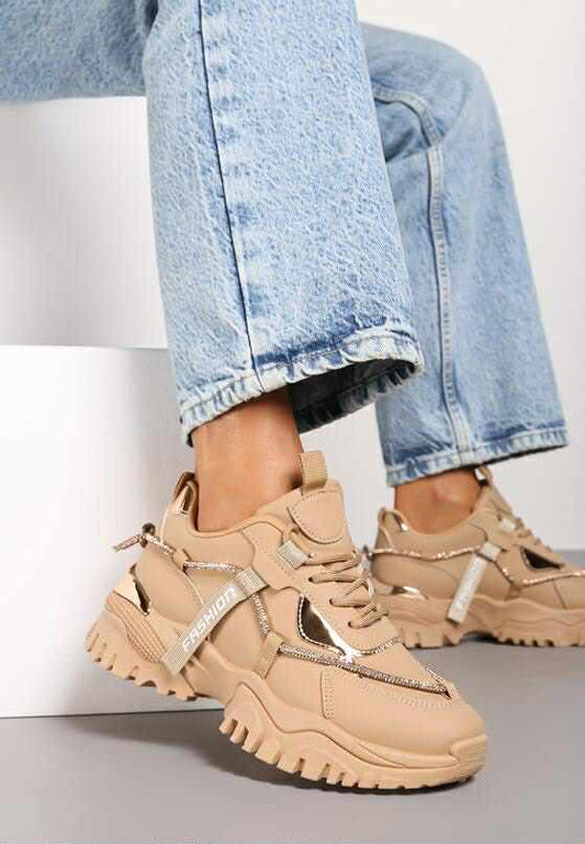Farrah fashion sneakers camel 12345