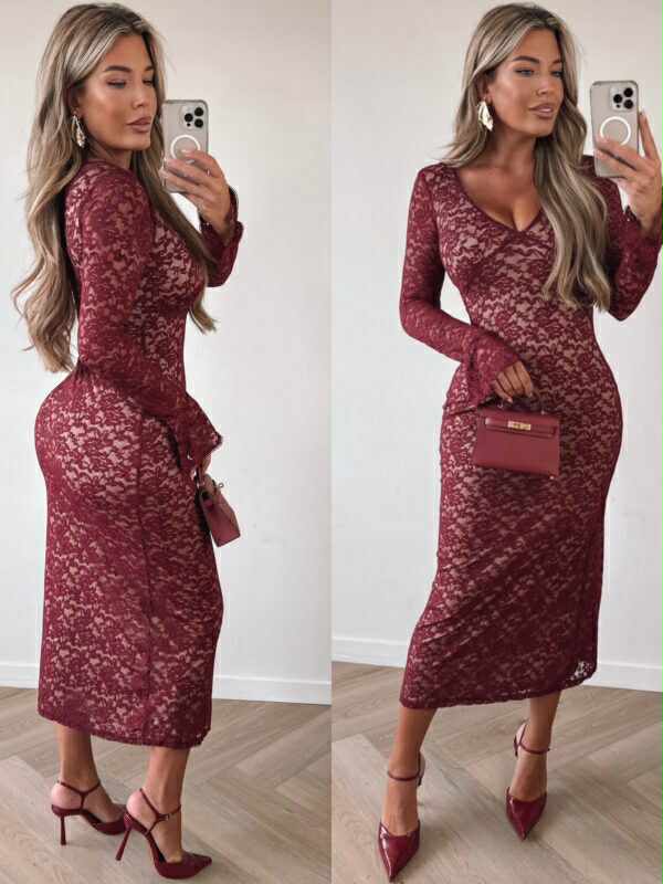 Sparkling dress bordeaux  - 23345-1