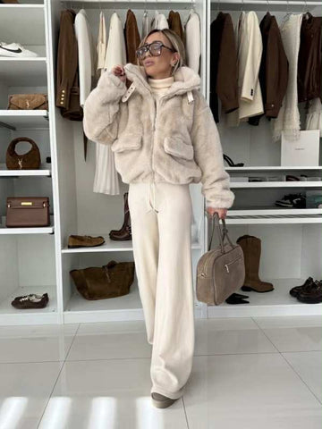 Mondi teddy jacket  beige- OX9102