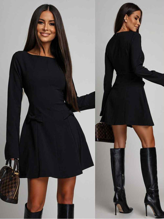 Casie BOW dress Black- EP19597