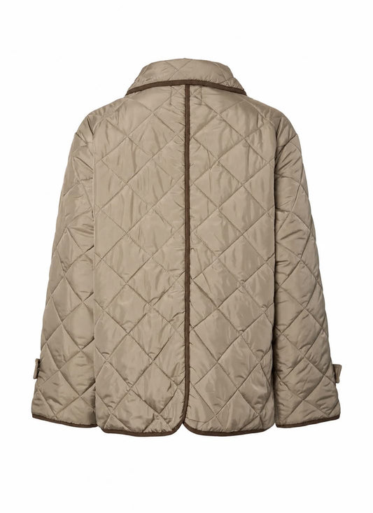 PCEMILY SHORT QUILTED JACKET NOOS BC GREIGE