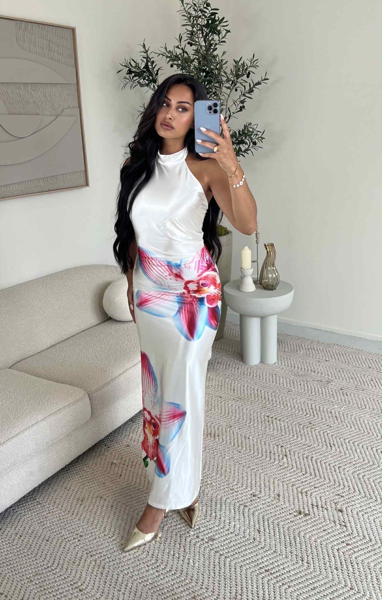 Emmy Flower dress beige