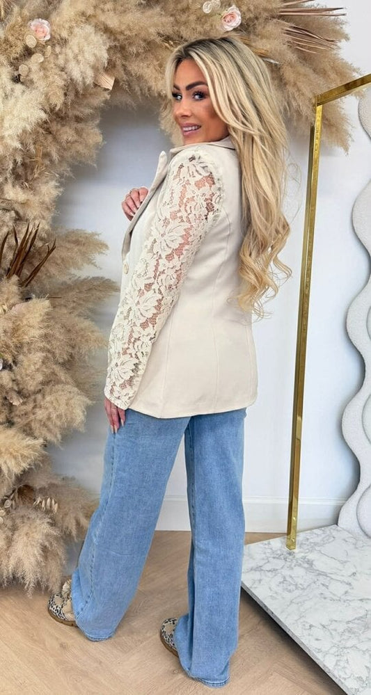 Ohana lace blazer Beige  -3394