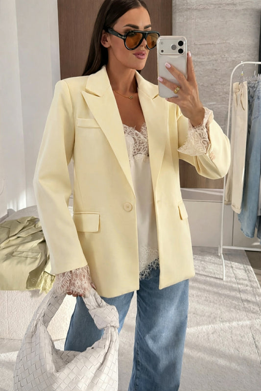 Daffie lace blazer yellow - 7697-1