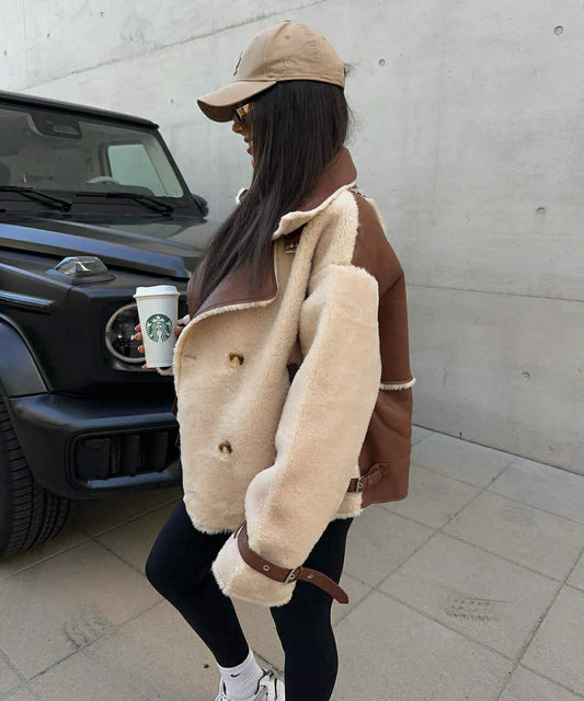Kyaga fur jacket Beige - SQ036