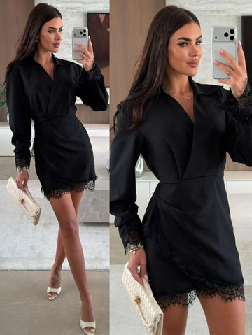 Malicia Lace dress black - KR45711