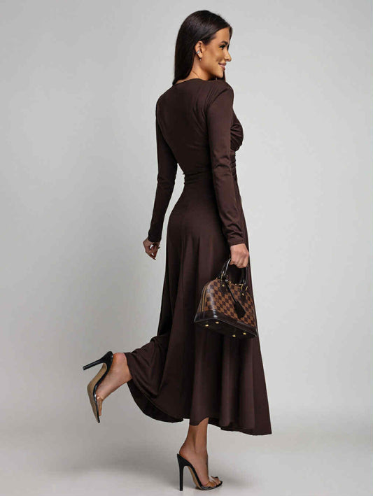 Albah dress Brown  - c-43357