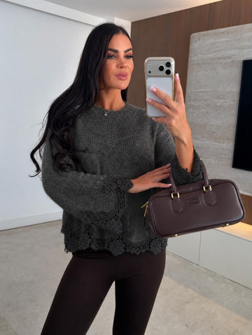 Yussa lace sweat grey - 7136