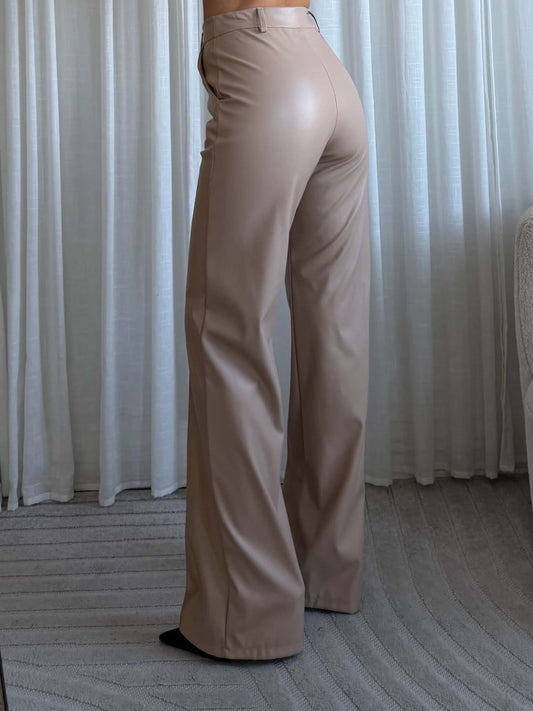 Sebia pu pants Beige- M391