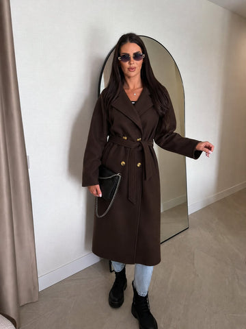 Kayla trenchcoat choko  - 6331