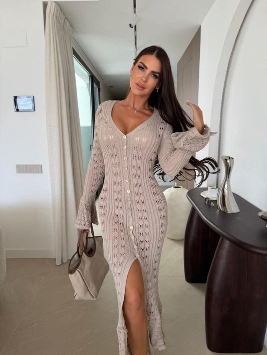 Cæcilia dress taupe - 26099