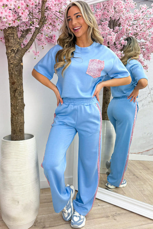 Smille 2-PIECES SWEAT sæt blue  - 648