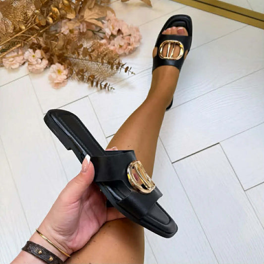 Goldie slippers black   - G509