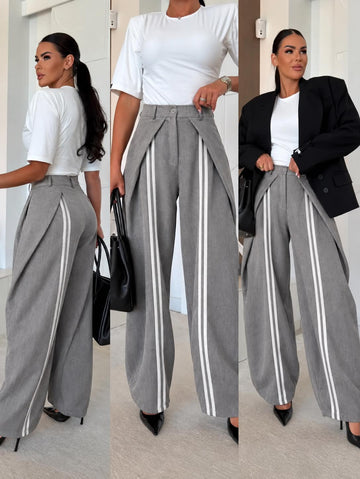 Chaned pants grey - C-14491-1