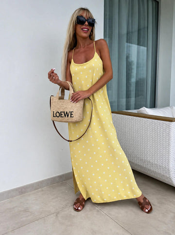 Wita dot dress yellow 6097