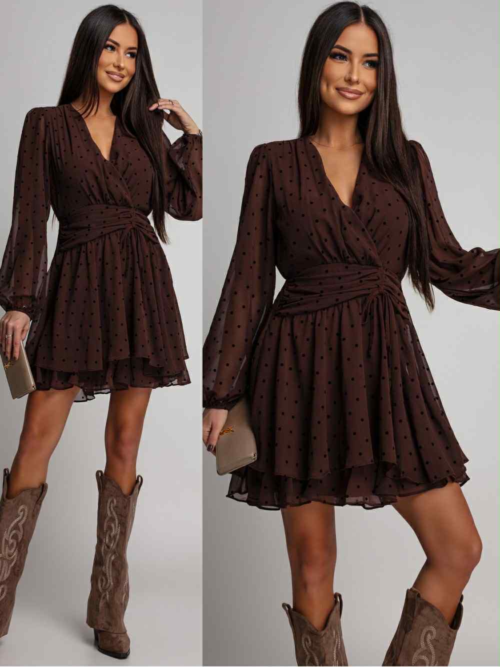 Lullu dress Brown  - 8579-21