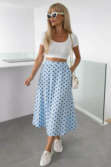 Kliala Dot skirt blue   - 640