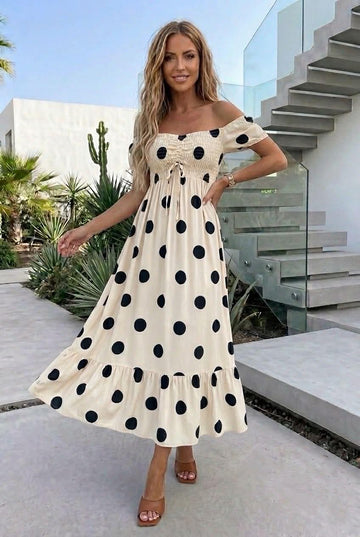 Fairy dot dress beige  - 2747