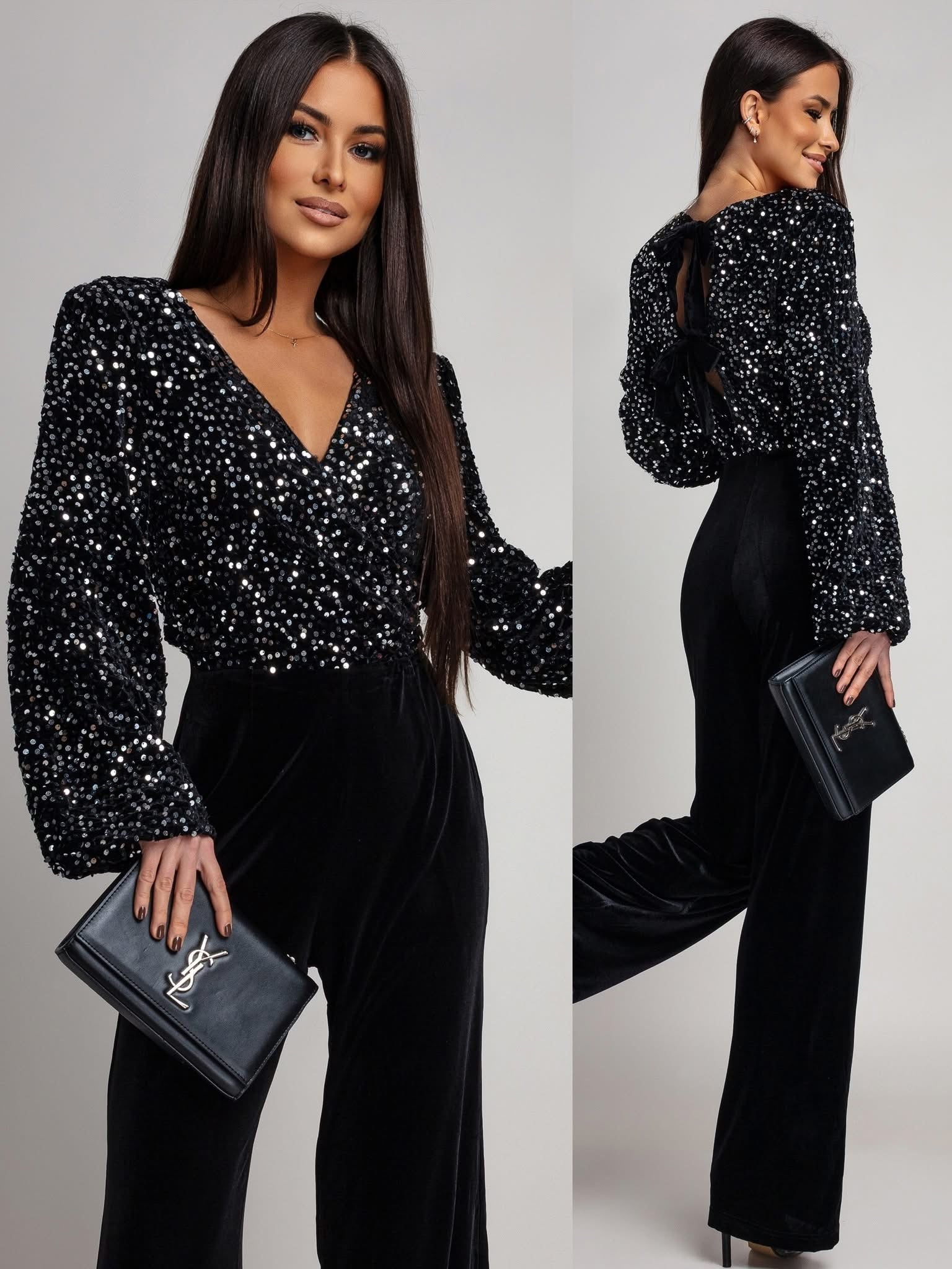 Vallietta palliet jumpsuit Black/silver  - PS9350