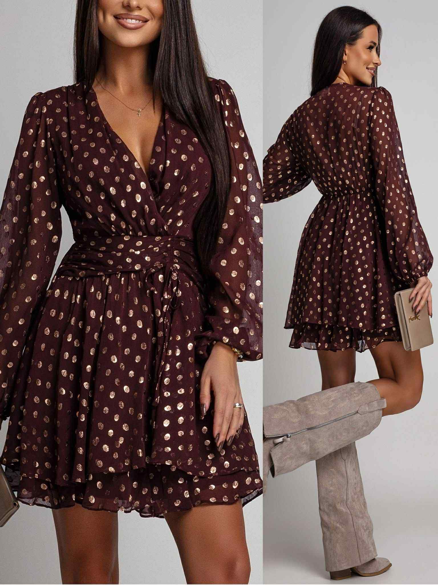 Lorain dress Brown  - 8936