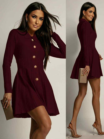 Tillde dress Bordeaux  - JPU1243-6