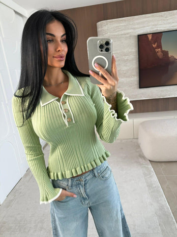 Kafia bluse green  - 06005