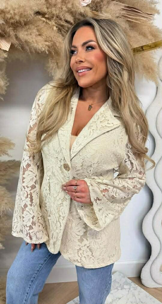 Sierra lace blazer Beige  - 5196