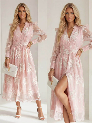 Ilanne Flower dress  rose - W50082