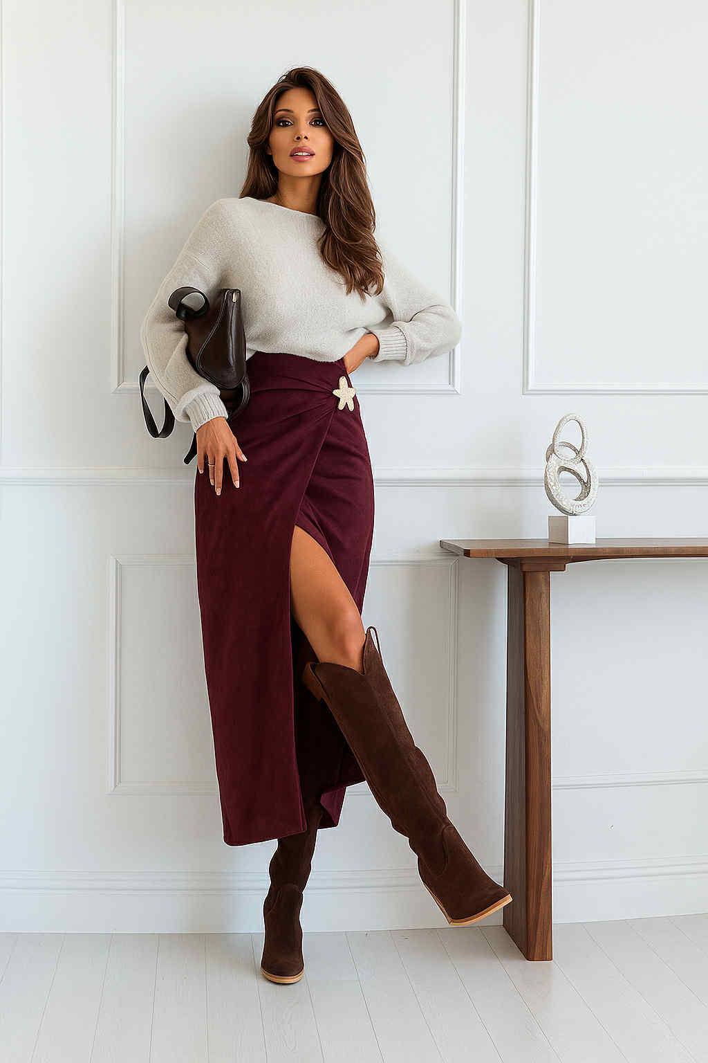 Ajex skirt Bordeaux  - 8892A